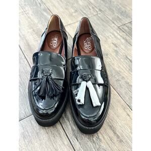 Franco Sarto Women's Black Patent Leather Carolynn Brody Tassel Loafer Size 8